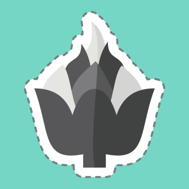 Çıkartma çizgisi Enginar 'ı kesti. Meyve ve Sebze Sembolü ile ilgili. düzenlenebilir