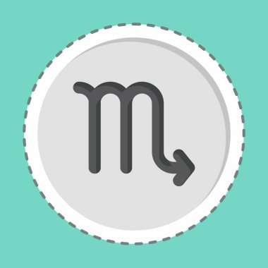 Çıkartma çizgisi Astroloji Tabelasını kesti. Astroloji sembolüyle ilgili. dizayn edilebilir