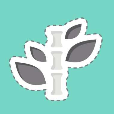 Çıkartma çizgisi Bambu 'yu kesti. Yatak sembolü ile ilgili. dizayn edilebilir