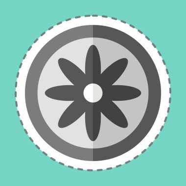 Çıkartma çizgisi Bohemian 'ı kesti. Astroloji sembolüyle ilgili. dizayn edilebilir