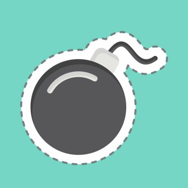 Çıkartma çizgisi Bombayı kesti. Askeri sembolle ilgili. dizayn edilebilir