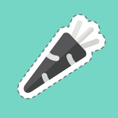 Etiket çizgisi havucu kesti. Meyve ve Sebze Sembolü ile ilgili. düzenlenebilir