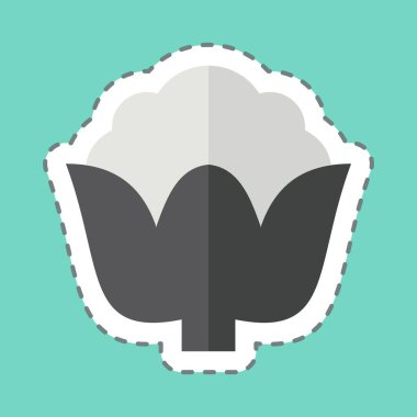 Etiket çizgisi Cauli Çiçeği 'ni kesti. Meyve ve Sebze Sembolü ile ilgili. düzenlenebilir