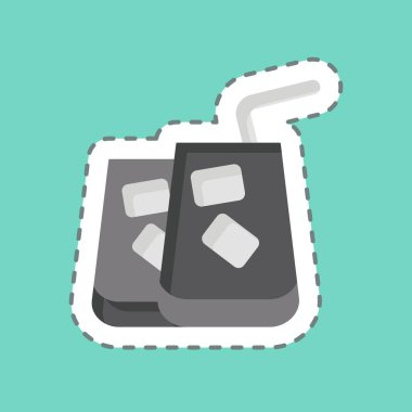 Çıkartma çizgisi Coctail 'i kesti. Hawaii sembolüyle ilgili. dizayn edilebilir