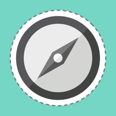 Etiket hattı pusulayı kesti. Konum sembolüyle ilgili. dizayn edilebilir