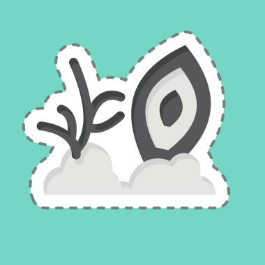 Çıkartma hattı Coral 'ı kesti. Hawaii sembolüyle ilgili. dizayn edilebilir