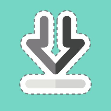 İndirme sembolü ile ilgili çıkartma hattı 2 'yi kesin. dizayn edilebilir