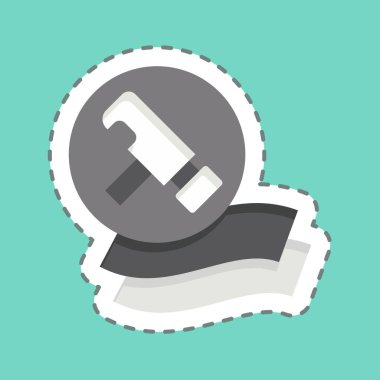 Etiket hattı Dayanıklı 'yı kesti. Yatak sembolü ile ilgili. dizayn edilebilir