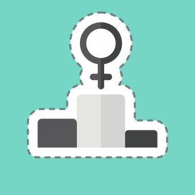 Çıkartma çizgisi Birinci Konum 'u kesti. Feminizm sembolüyle ilgili. dizayn edilebilir