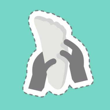 Çıkartma çizgisi Ayak Masajı 'nı kesti. Kozmetoloji sembolüyle ilgili. dizayn edilebilir