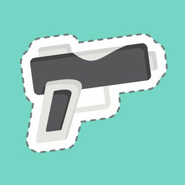 Çıkartma çizgisi Gun 'ı kesti. Askeri sembolle ilgili. dizayn edilebilir