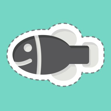 Etiket çizgisi Hawaii State Fish 'i kesti. Hawaii sembolüyle ilgili. dizayn edilebilir