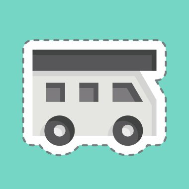 Çıkartma çizgisi House on Wheels 'ı kesti. Ulaşım sembolüyle ilgili. dizayn edilebilir