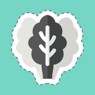 Çıkartma çizgisi Kale 'i kesti. Meyve ve Sebze Sembolü ile ilgili. düzenlenebilir