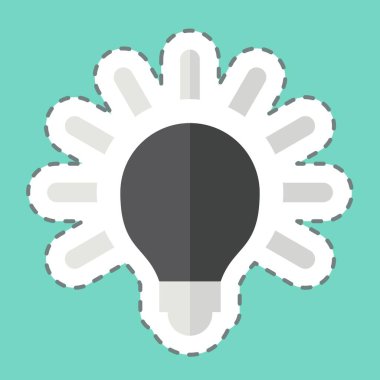 Çıkartma çizgisi ampulü kesti. Işık sembolüyle ilgili. dizayn edilebilir