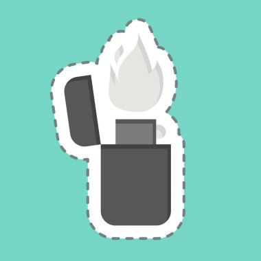 Çıkartma çizgisi Lighter 'ı kesti. Işık sembolüyle ilgili. dizayn edilebilir