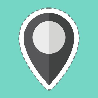 Çıkartma çizgisi konum iğnesini kesti. Konum sembolüyle ilgili. dizayn edilebilir