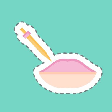 Çıkartma çizgisi Lip Doldurucu 'yu kesti. Kozmetoloji sembolüyle ilgili. dizayn edilebilir