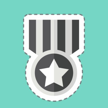 Etiket hattı Askeri Rozet 'i kesti. Askeri sembolle ilgili. dizayn edilebilir