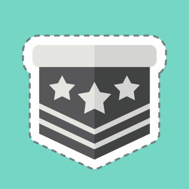 Etiket hattı Askeri Amblemi kesti. Askeri sembolle ilgili. dizayn edilebilir