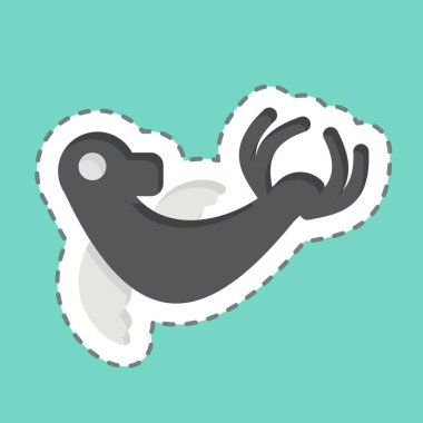 Çıkartma çizgisi Monk Seal 'i kesti. Hawaii sembolüyle ilgili. dizayn edilebilir