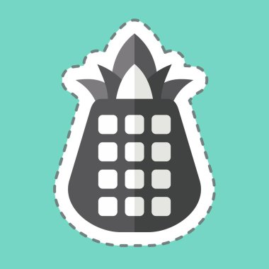 Çıkartma çizgisi Pineapple 'ı kesti. Hawaii sembolüyle ilgili. dizayn edilebilir