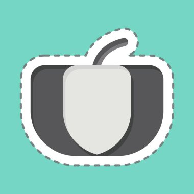 Çıkartma çizgisi Balkabağı 'nı kesti. Meyve ve Sebze Sembolü ile ilgili. düzenlenebilir