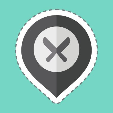 Çıkartma hattı restoranı kesti. Konum sembolüyle ilgili. dizayn edilebilir