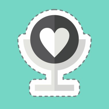 Çıkartma çizgisi Öz Saygı 'yı kesti. Kozmetoloji sembolüyle ilgili. dizayn edilebilir