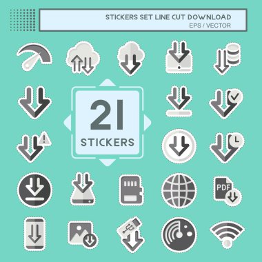 Çıkartma hattı kes İndirmeyi ayarla. Eğitim sembolüyle ilgili. dizayn edilebilir