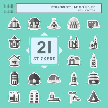Çıkartma çizgisi Set House 'u kesti. Eğitim sembolüyle ilgili. dizayn edilebilir