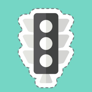 Çıkartma hattı trafik ışığını kesti. Işık sembolüyle ilgili. dizayn edilebilir