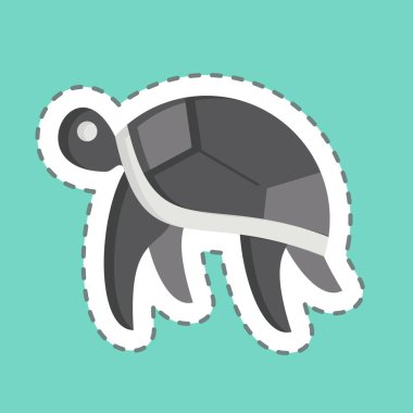 Etiket çizgisi Turtle 'ı kesti. Hawaii sembolüyle ilgili. dizayn edilebilir