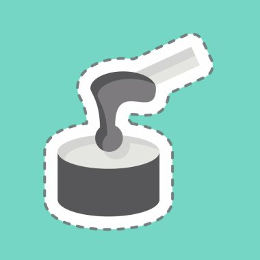 Çıkartma çizgisi cilalamayı kesti. Kozmetoloji sembolüyle ilgili. dizayn edilebilir