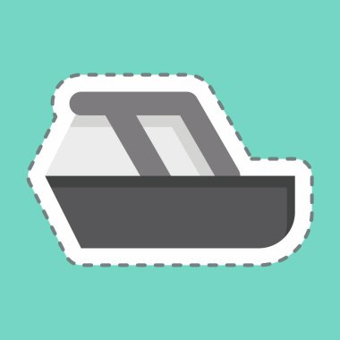 Çıkartma çizgisi Yacht 'ı kesti. Ulaşım sembolüyle ilgili. dizayn edilebilir