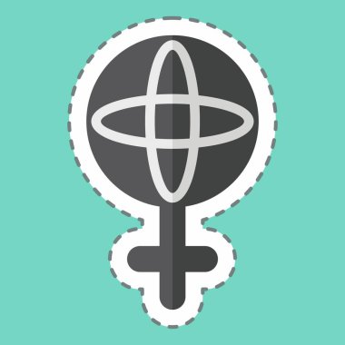 Çıkartma hattı Dünya Feminizmini kesti. Feminizm sembolüyle ilgili. dizayn edilebilir