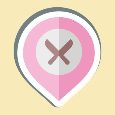 Çıkartma Restoranı. Konum sembolüyle ilgili. dizayn edilebilir