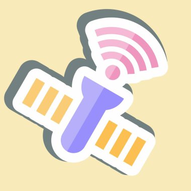 Etiket Uydusu. Wifi sembolüyle ilgili. dizayn edilebilir