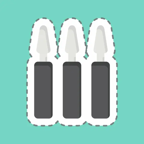 Çıkartma çizgisi Ampulleri kesti. Kozmetoloji sembolüyle ilgili. dizayn edilebilir