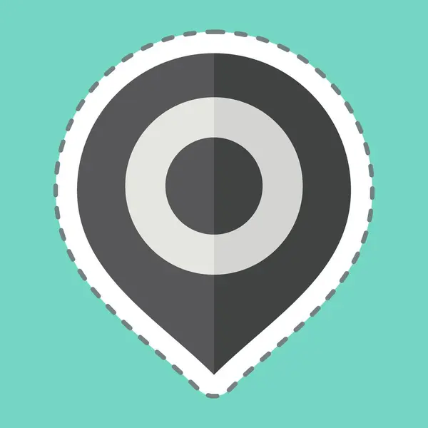 Çıkartma çizgisi Harita İşaretleyicisini kesti. Konum sembolüyle ilgili. dizayn edilebilir