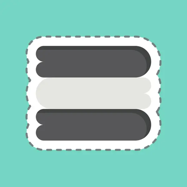 Etiket şeridi sayfaları kesti. Yatak sembolü ile ilgili. dizayn edilebilir