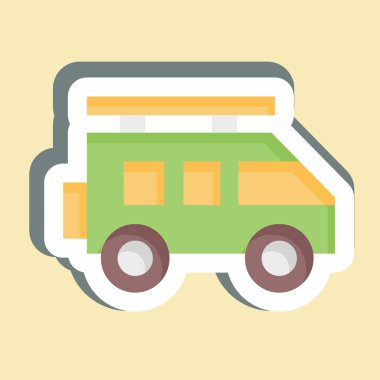 Etiketli SUv. Ulaşım sembolüyle ilgili. dizayn edilebilir