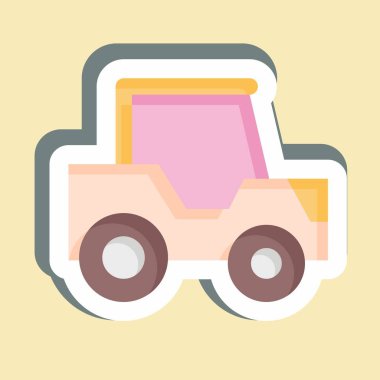 Çıkartma Traktörü. Ulaşım sembolüyle ilgili. dizayn edilebilir