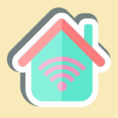 Çıkartmalı Wifi Hanım. Wifi sembolüyle ilgili. dizayn edilebilir