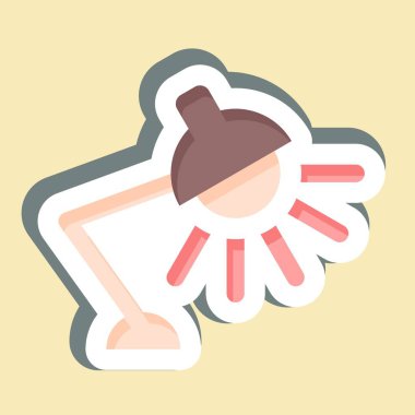 Etiket Çalışma Lambası. Işık sembolüyle ilgili. dizayn edilebilir