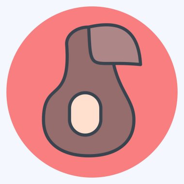 Simge Avokado. Doğal Organik Kozmetik Sembolü ile ilgili. renk arkadaşı stili. dizayn edilebilir