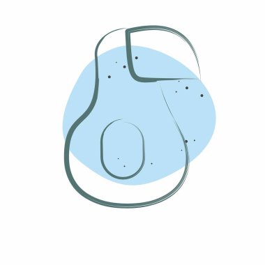 Simge Avokado. Doğal Organik Kozmetik Sembolü ile ilgili. Renkli Leke Biçimi. dizayn edilebilir