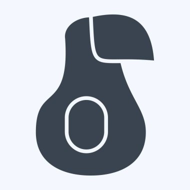 Simge Avokado. Doğal Organik Kozmetik Sembolü ile ilgili. Kabartma tarzı. dizayn edilebilir