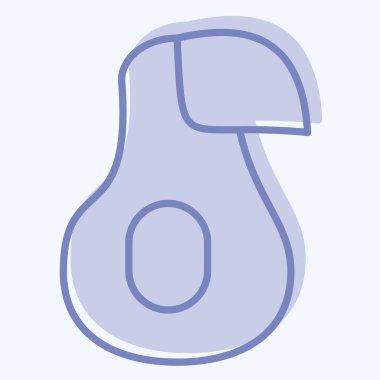 Simge Avokado. Doğal Organik Kozmetik Sembolü ile ilgili. İki ton stili. dizayn edilebilir