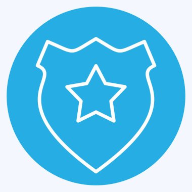 Simge Rozeti. Polis sembolüyle ilgili. Mavi gözlü. dizayn edilebilir